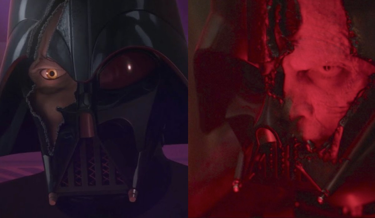 Darth Vader In Star Wars Rebels And Darth Vader In Obi-wan Kenobi Credits Disney Plus