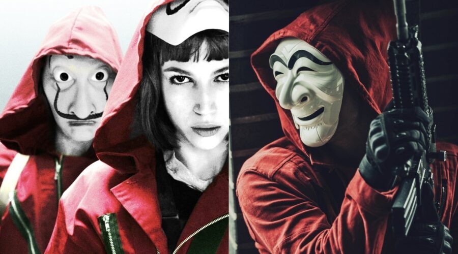 A sinistea: un'immagine promozionale de “La Casa di Carta”. A destra: un'immagine de “La Casa Di Carta: Corea”. Credits: © Netflix.