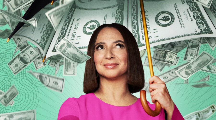 Maya Rudolph nel poster di “Loot - Una fortuna”. Credits: Apple TV+.