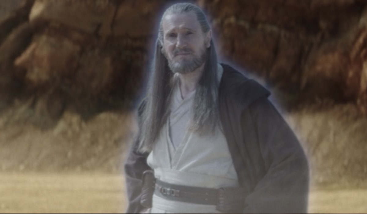 Qui-gon-jinn (Liam Neeson) in a scene from the sixth episode of 