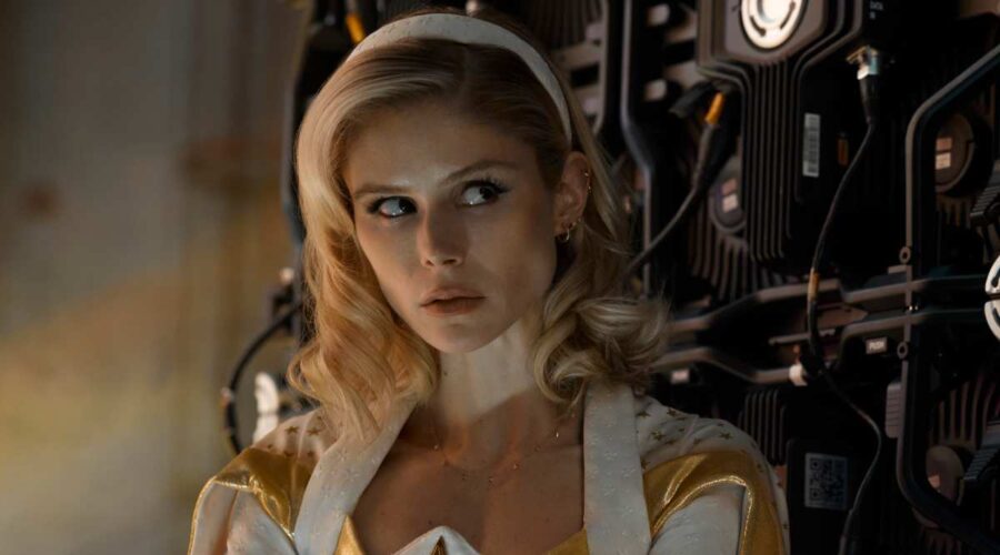 Erin Moriarty in una scena di The Boys 3. Credits: Prime Video.