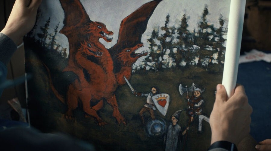 Il disegno di Will per Mike in un fotogramma di “Stranger Things 4”. Credits: Cattura Schermo/Netflix.