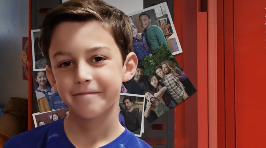 Logan Marmino in un particolare del poster di “Un passo alla volta”, la serie tv dal 22 luglio su Apple TV+. Credits: Apple.