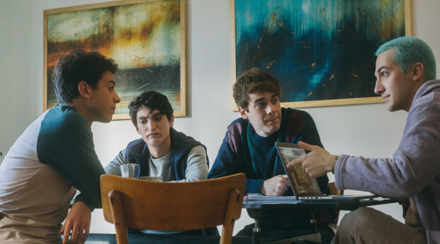 Da Sinistra: Francesco Centorame (Elia), Rocco Fasano (Niccolò), Federico Cesari (Martino) E Pietro Turano (Filippo) in una scena di 