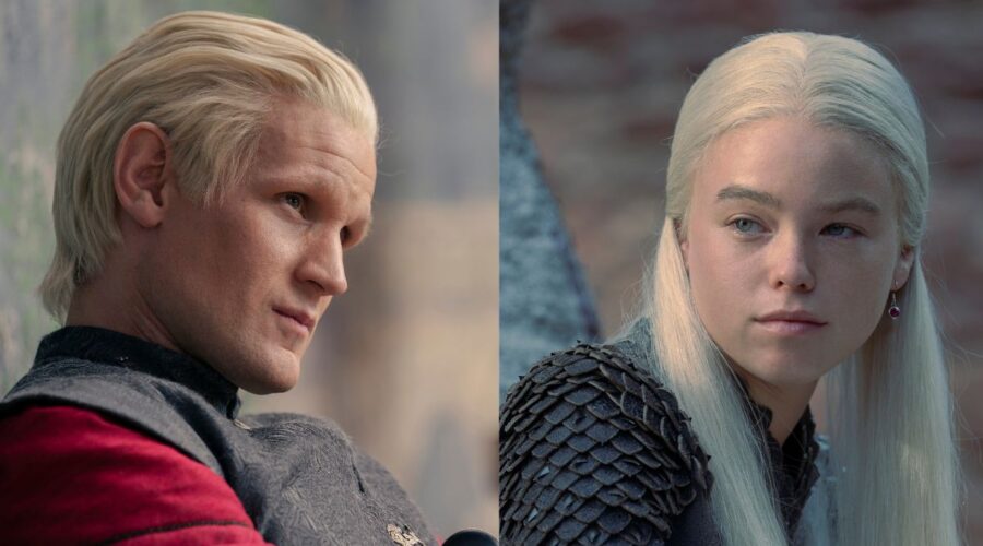 Da sinistra: Matt Smith e Milly Alcock in “House of the Dragon”. Credits: Courtesy of HBO/Sky Italia.