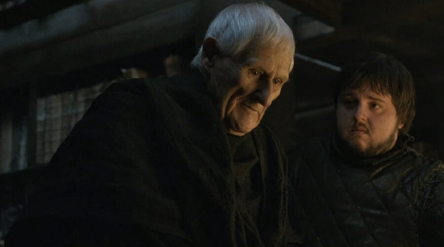 Peter Vaughan interpreta Aemon, qui in una scena de “Il Trono di Spade”. Credits: Cattura schermo/Sky.