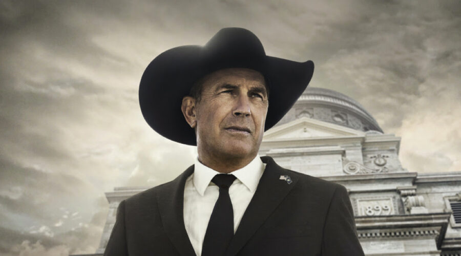 Kevin Costner nella key art di “Yellowstone 5”. Credits: Paramount+ LATAM/Sky.