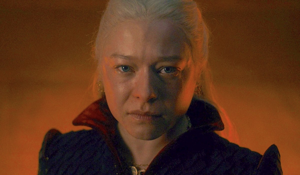 Rhaenyra Targaryen (Emma D'Arcy) nella scena finale della stagione 1 di “House of the Dragon”. Credits: Fotogramma/HBO.