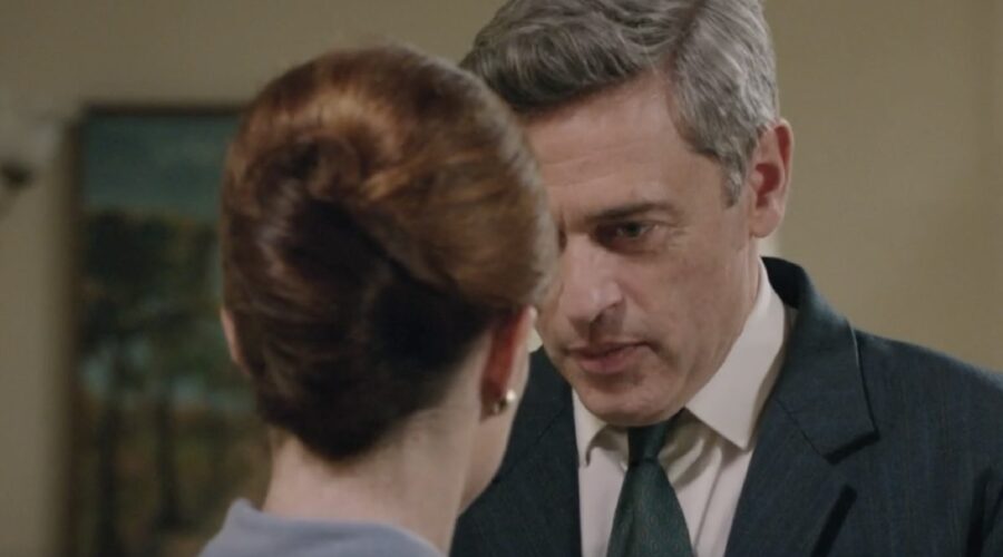 Da sinistra: Valentina Bartolo (Veronica Zanatta) e Massimo Poggio (Ezio Colombo) in una scena della puntata 23 de