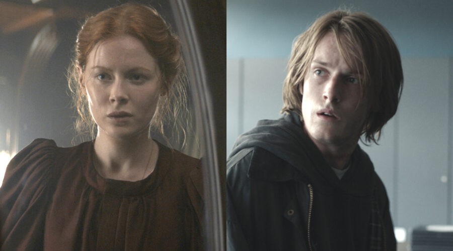 Da sinistra: Emily Beecham in “1899”; a destra: Louis Hofmann in “Dark”. Credits: Netflix.