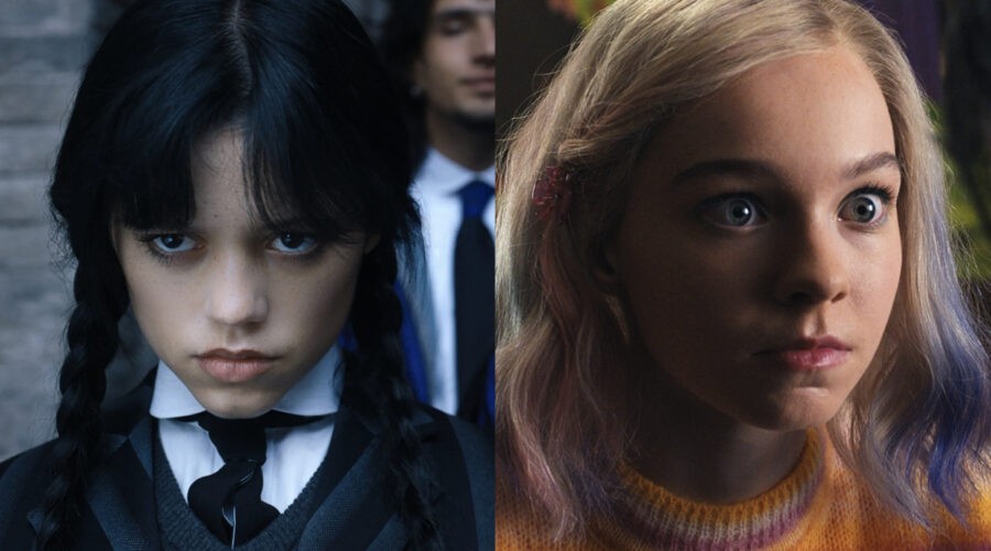 Da Sinistra A Destra Jenna Ortega (Mercoledì) E Emma Myers (Enid Sinclair) In Mercoledì Credits Netflix