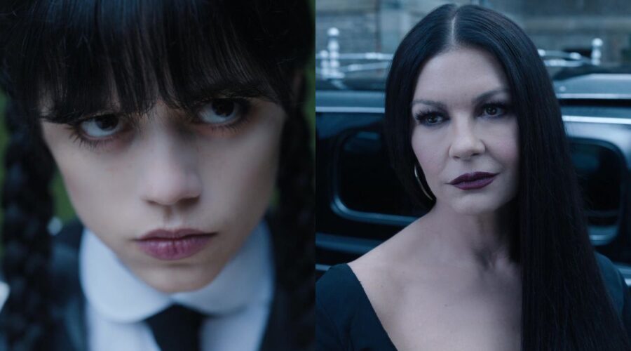 Jenna Ortega e Catherine Zeta Jones in “Mercoledì”. Credits: Netflix/Cattura schermo.