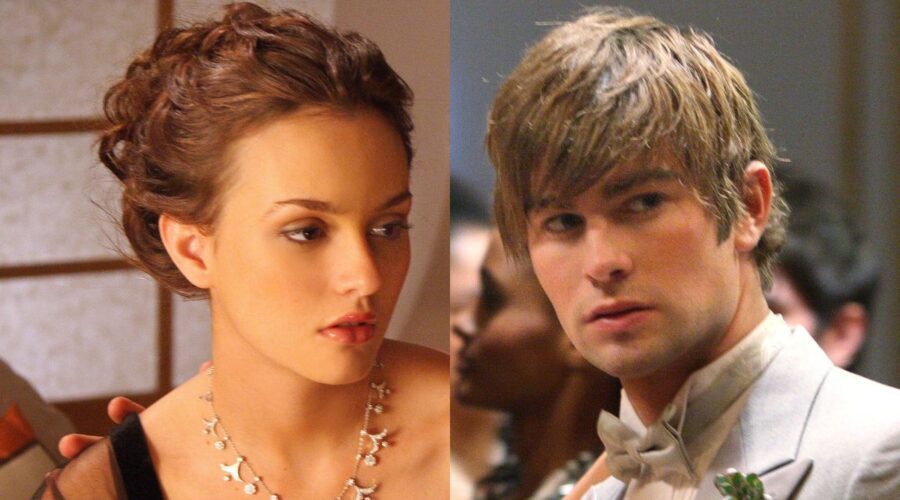 Da sinistra: Leighton Meester (Blair) e Chace Crawford (Nate) in due scene dell'originale “Gossip Girl”. Credits: Sky/Warner Bros. Entertainment.