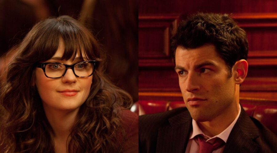 Da sinistra: Zooey Deschanel e Max Greenfield in “New Girl”. Credits: Disney+.