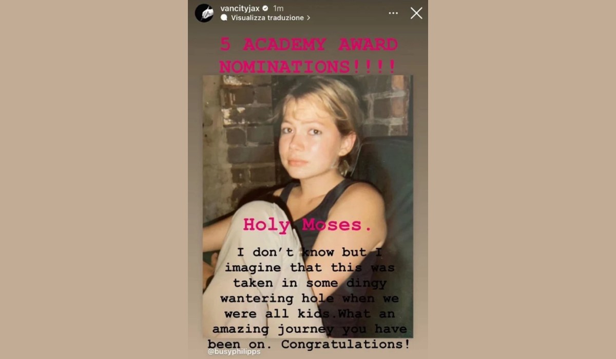Michelle Williams in an Instagram story shared by Joshua Jackson