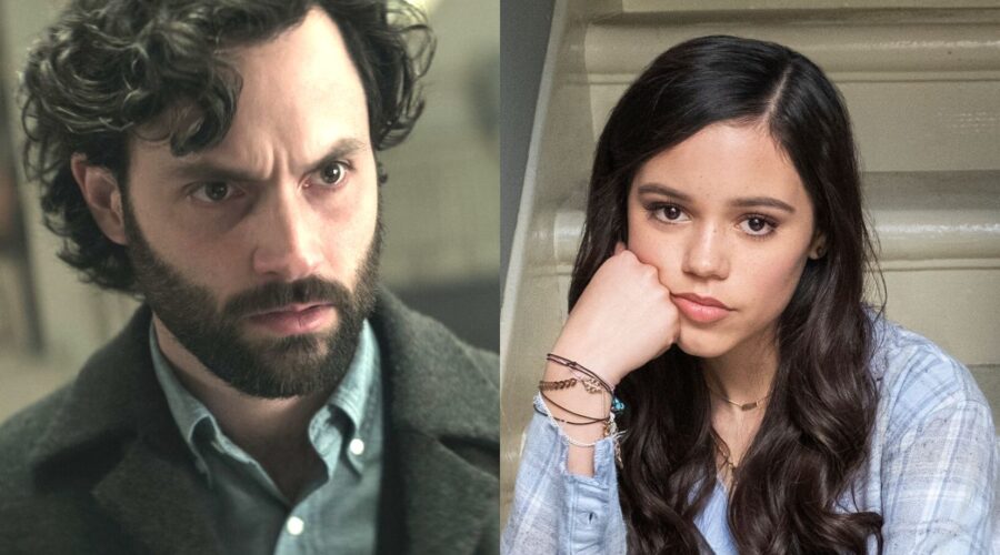 A sinistra: Penn Badgley in una scena della stagione 4 di “You”; a destra: Jenna Ortega è Ellie Alves nella seconda stagione. Credits: Courtesy of Netflix/Beth Dubber.