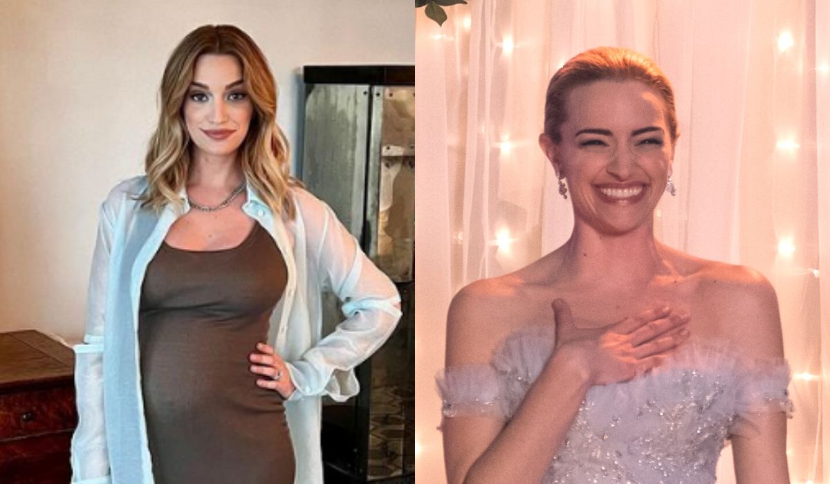 Left: Brianne Howey;  right: the actress in a scene from “Ginny & Georgia”.  Credits: Brooke Palmer/Netflix © 2022 - Instagram.