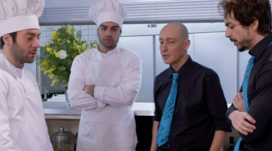 Da sinitra: Samuele Cavallo, Vladimir Randazzo, Francesco Vitello e Fausto Acernese in una scena di 