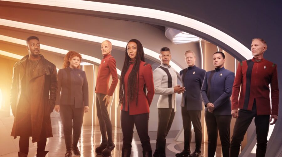 Il cast della quinta stagione di “Star Trek Discovery”. Credits: Paramount+.