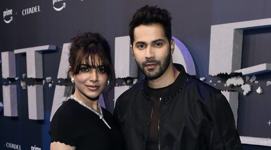 Varun Dhawan e Samantha Ruth Prabhu alla première globale di “Citadel” tenutasi il 19 aprile 2023 a Londra. Credits: Getty Images via Prime Video.