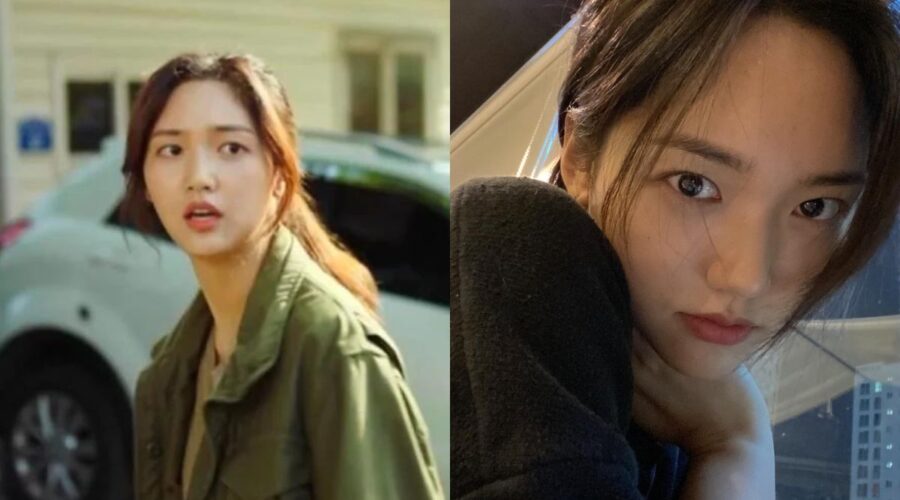 Jung Chae-yul, a sinistra in una scena della serie tv “Zombie Detective” e a destra in un selfie pubblicato su Instagram.