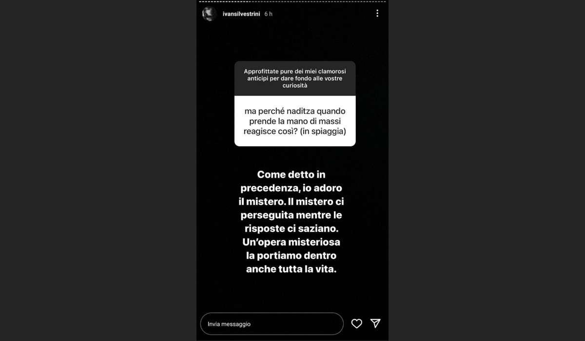 Screenshot di una Instagram Stories di Ivan Silvestrini, Regista 