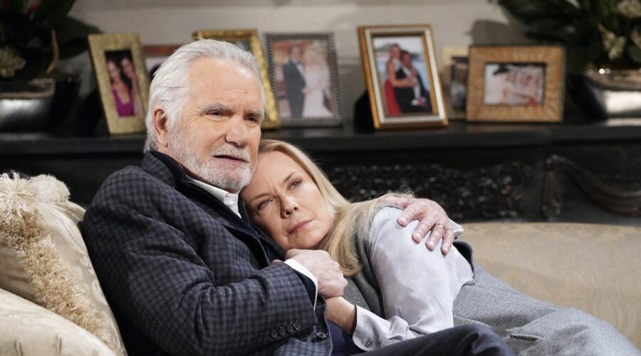 John Thomas Mccook (Eric Forrester) e Katherine Kelly Lang (Brooke Logan) in una scena della puntata di “Beautiful” in onda martedì 30 maggio 2023. Credits: BBL Distribution/Mediaset.