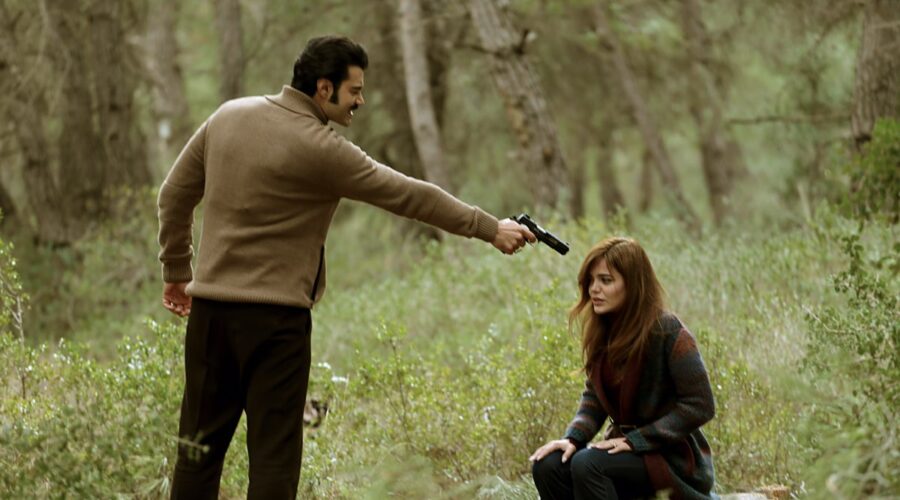 Da sinistra: Murat Ünalmis (Demir) e Hilal Altinbilek (Züleyha) in una scena della puntata di “Terra Amara” in onda domenica 28 maggio 2023 su Canale 5. Demir spara a Zuleyha e la uccide oppure no? Credits: Mediaset.