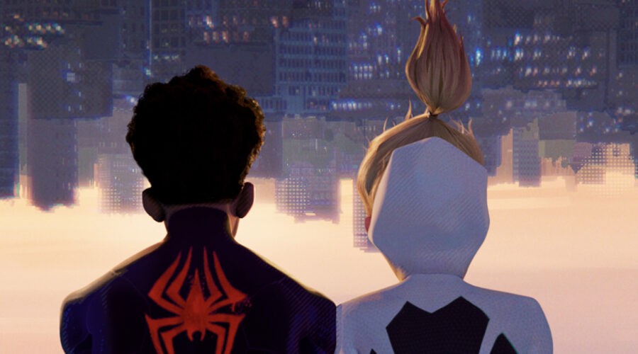 Miles Morales E Gwen Stacy Di Spalle In Spider-man Across The Spiderverse Credits Sony Pictures