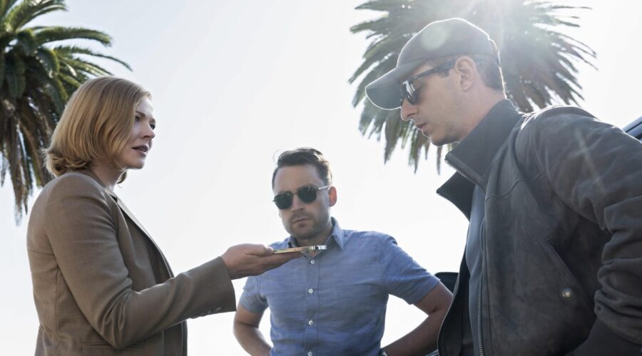 Da sinistra: Sarah Snook, Kieran Culkin e Jeremy Strong in una scena della quarta stagione di “Succession”. Credits: Hbo via Sky Italia.