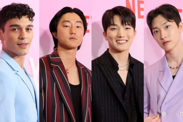 Da sinistra: Anthony Keyvan, Minyeong Choi, Peter Thurnwald e Sang Heon Lee alla première di “XO, Kitty”. Credits: Foto di Rodin Eckenroth/Getty Images per Netflix.