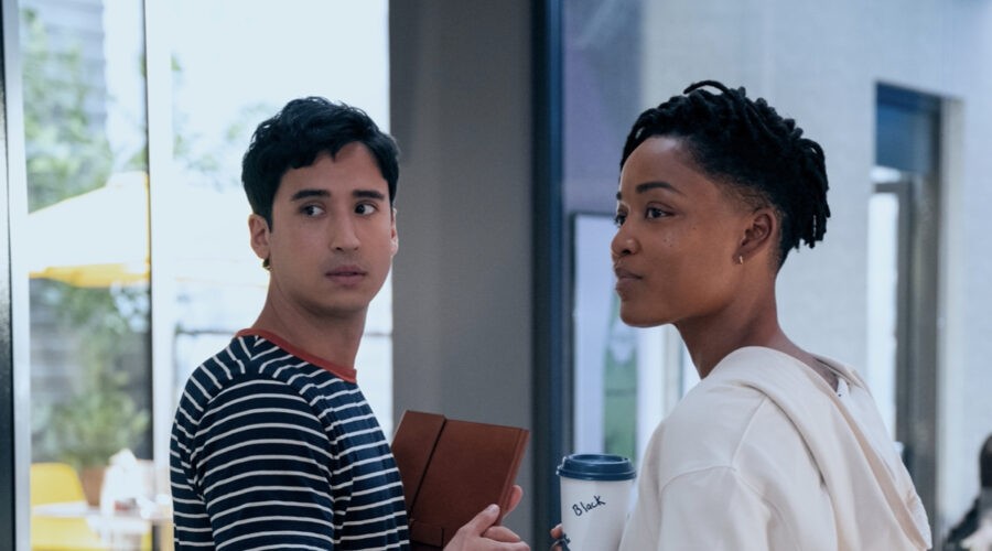 Michael Hsu Rosen As Ben, Ayesha Harris As Britt In Episode 106 Of Glamorous Credits Amanda Matlovich Netflix