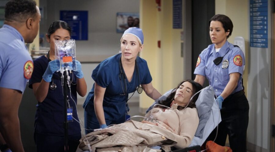 Jacqueline Macinnes Wood (Steffy Forrester) in una scena della puntata di “Beautiful” in onda domenica 4 giugno 2023 su Canale 5. Credits: BBL Distribution/Mediaset.