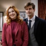 Da sinistra: Sophia Schiller nei panni di Constanze Von Thalheim, Sandro Kirtzel nel ruolo di Paul Lindbergh e Lena Conzendorf nelle vesti di Josephine Klee in una scena della soap opera “Tempesta d'amore” in onda su Rete 4. Credits: Das Erste/Mediaset.