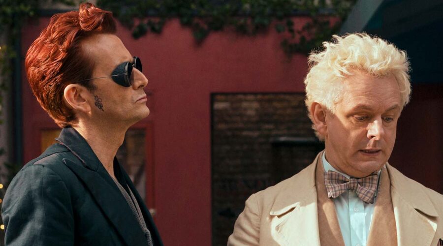 David Tennant (Crowley) e Michael Sheen (Aziraphale) in