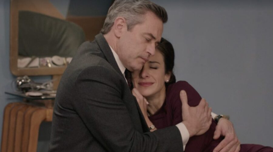 Da sinistra: Massimo Poggio (Ezio Colombo) e Lara Komar (Gloria Moreau) in una scena della puntata 110 de 