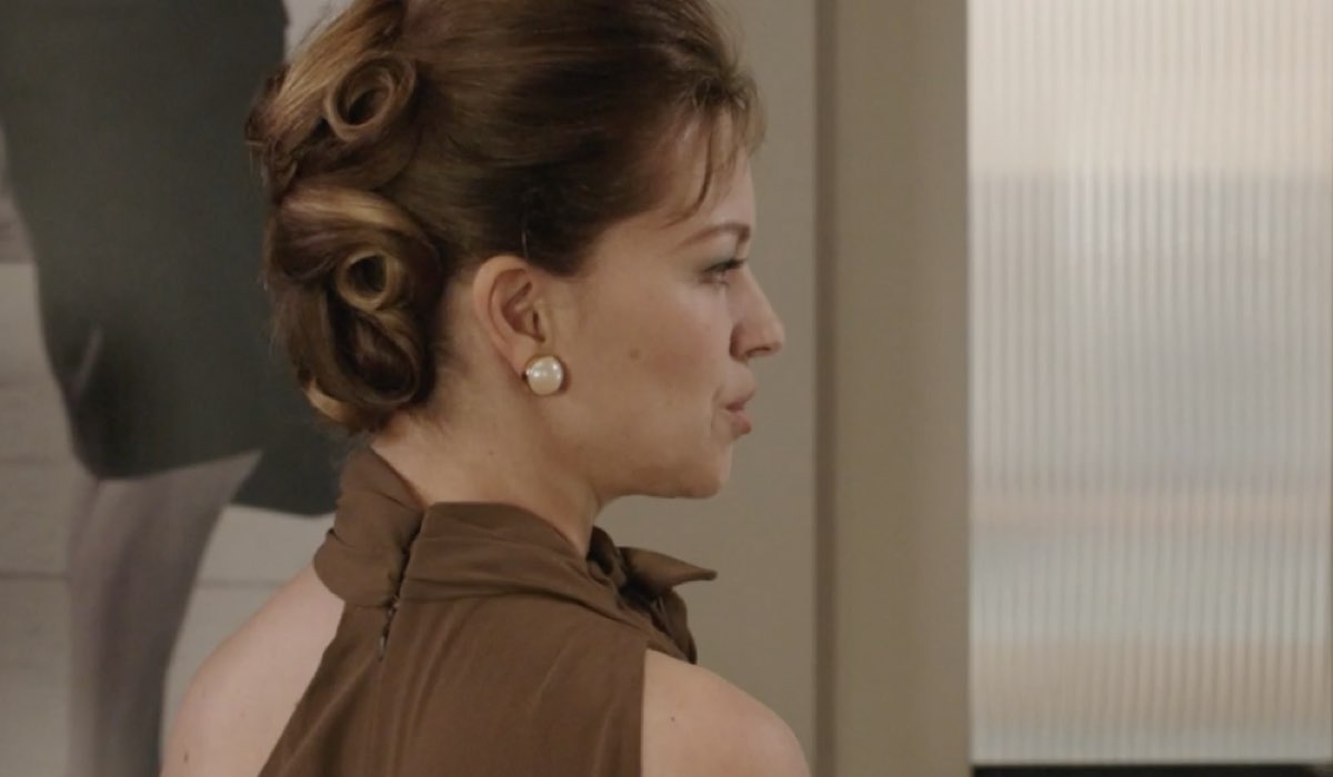 Greta Oldoni (Fiorenza Gramini) in a scene from episode 13 of 