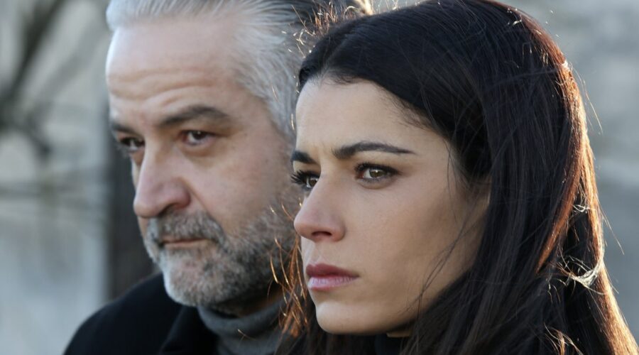 Da sinistra: Fortunato Cerlino e Rosa Diletta Rossi in una scena di “Maria Corleone”. Credits: Rti Mediaset.