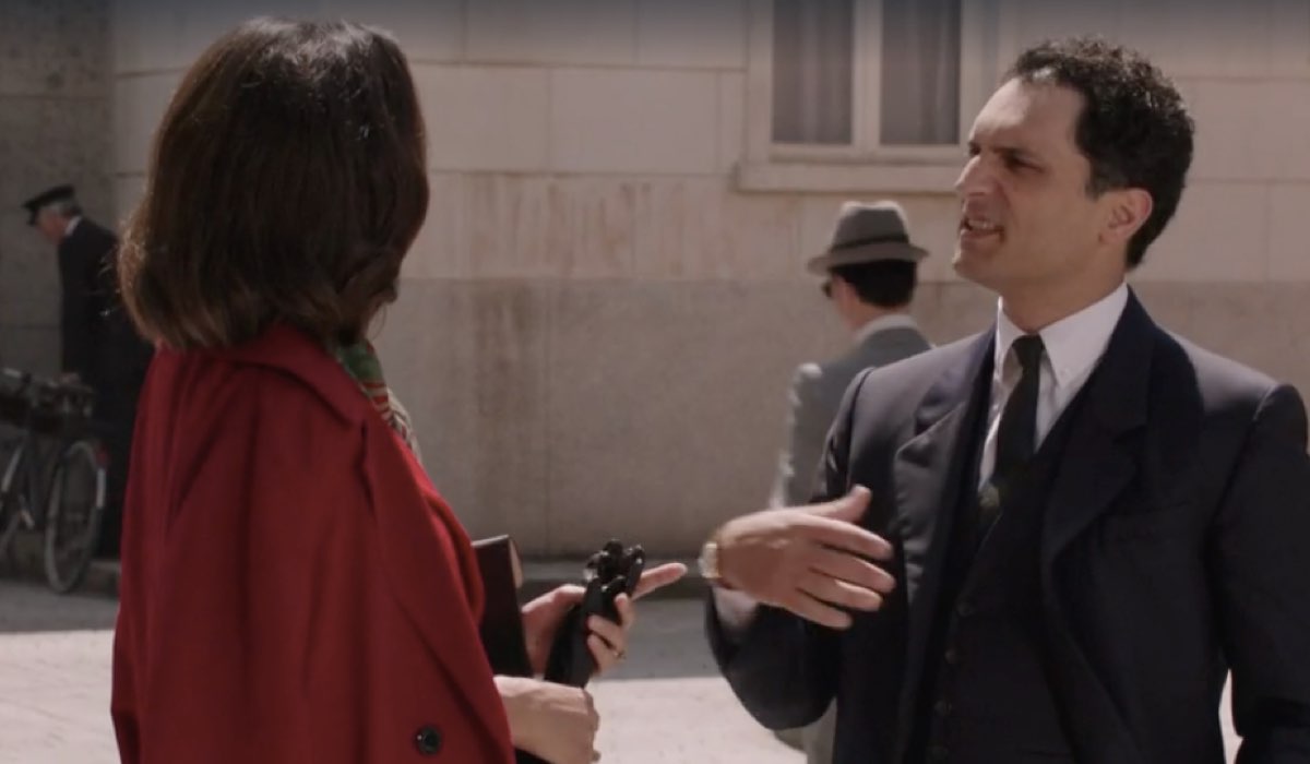 From left: Chiara Baschetti (Matilde Frigerio Di Sant'Erasmo) and Alessandro Tersigni (Vittorio Conti) in a scene from episode 9 of 