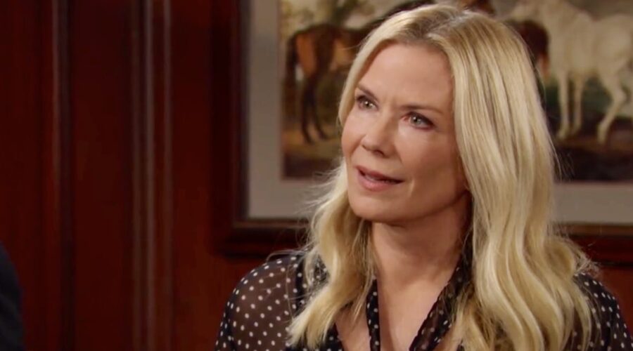 Katherine Kelly Lang (Brooke Logan) in una scena di “Beautiful”. Credits: Cattura schermo/@TheBoldAndTheBeautiful su X.