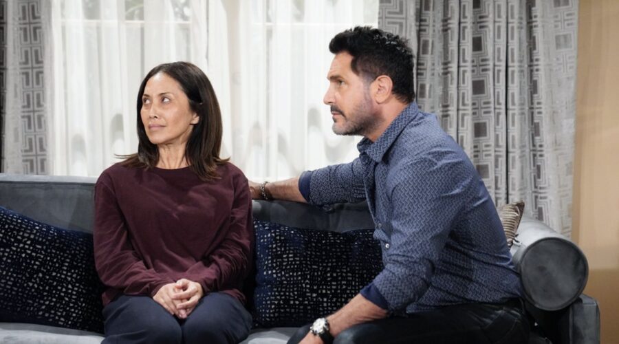 Da sinistra: Naomi Matsuda (Li Finnegan) e Don Diamont (Bill Spencer) in “Beautiful”. Credits: BBL Distribution/RTI Mediaset.