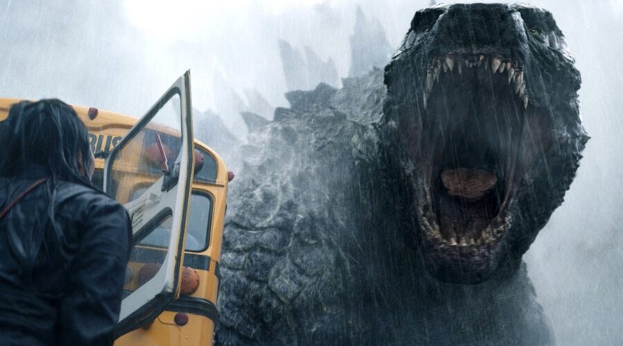 Un'immagine di Godzilla nella serie tv “Monarch: Legacy of Monsters”. Credits: Apple TV+.
