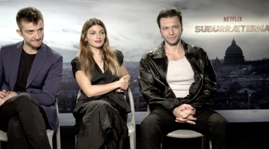 Da sinistra: Aliosha Massine, Carlotta Antonelli e Marlon Joubert nell'intervista per “Suburræeterna”. Credits: Tvserial.it.