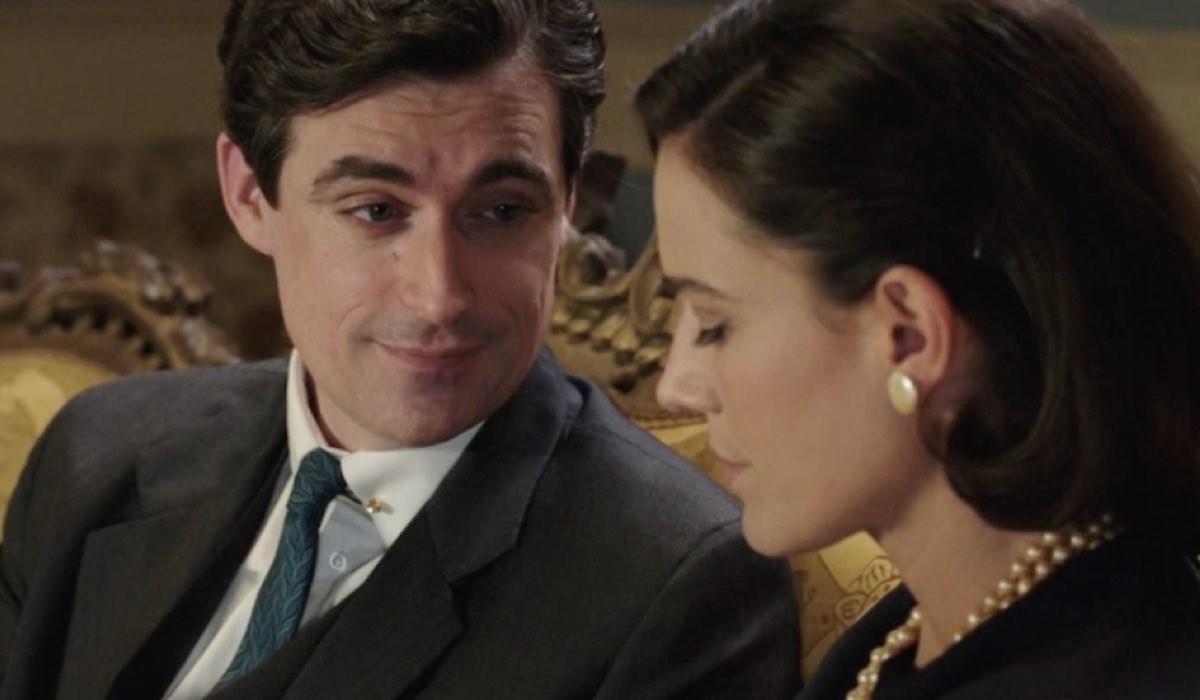 Da sinistra: Flavio Parenti (Tancredi Di Sant'Erasmo) e Chiara Baschetti (Matilde Frigerio Di Sant'Erasmo) in una scena della puntata 44 de 