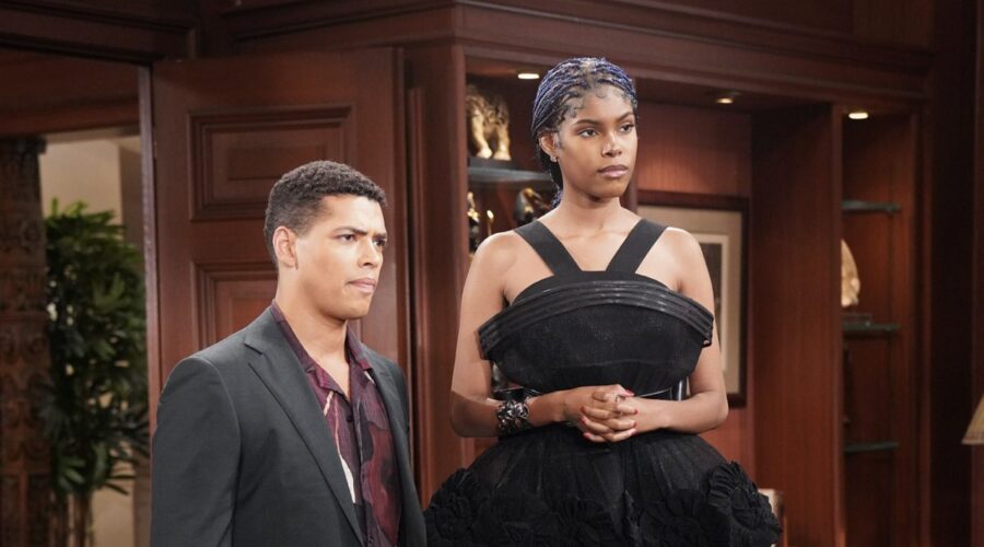 Da sinistra: Delon De Metz (Zende Forrester Dominguez) e Diamond White (Paris Buckingham) in “Beautiful”. Credits: BBL Distribution/RTI Mediaset.