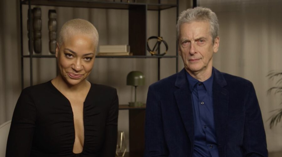 Da sinistra: Cush Jumbo e Peter Capaldi nell'intervista per “Criminal Record”. Credits: Tvserial.it.