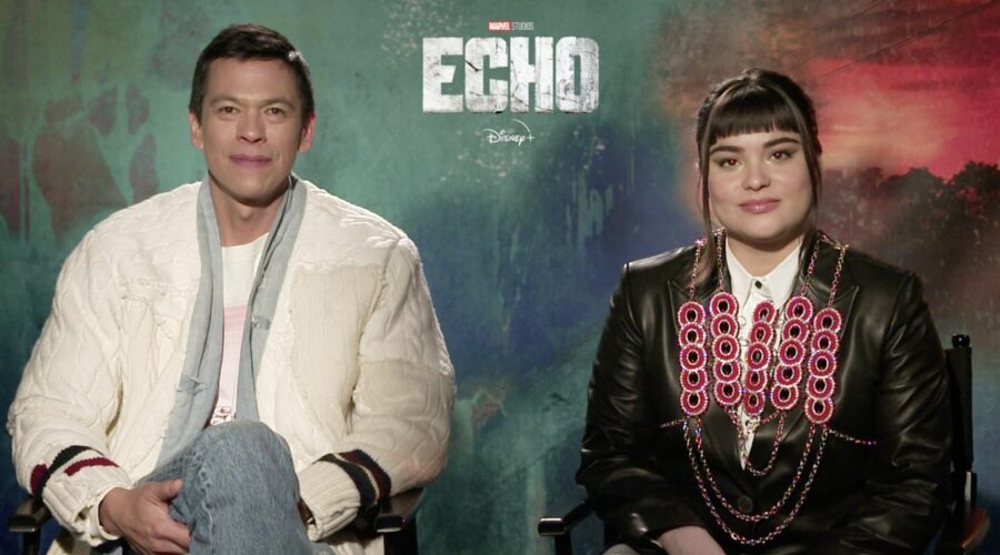 Da sinistra: Chaske Spencer e Devery Jacobs nell'intervista per “Echo”. Credits: Tvserial.it.