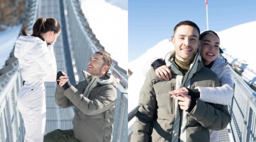 Ed Westwick si sposa: le foto della proposta di matrimonio alla fidanzata Amy Jackson. Credits: @edwestwick/Instagram.