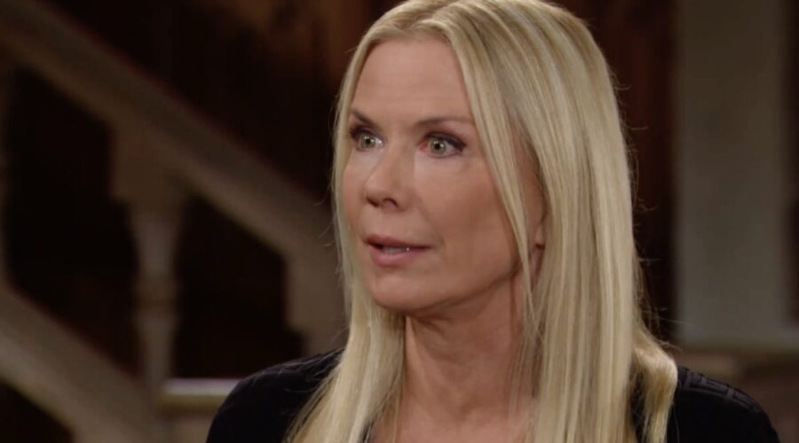 Brooke Logan (Katherine Kelly Lang) in una scena di “Beautiful”. Credits: BBL Distribution/Cattura schermo/Mediaset Infinity.