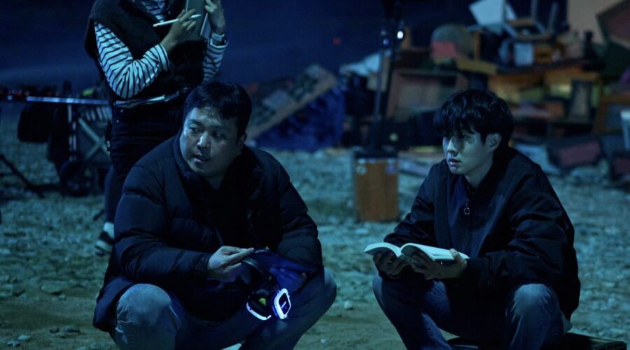 A Killer Paradox (L To R) Director Lee Chang-hee, Choi Woo-shik As Lee Tang In A Killer Paradox Cr. Song Kyoung Sub Netflix